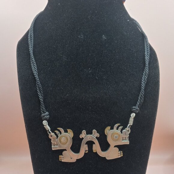 Unisex Copper Necklace Snake Design Chavín Huantar